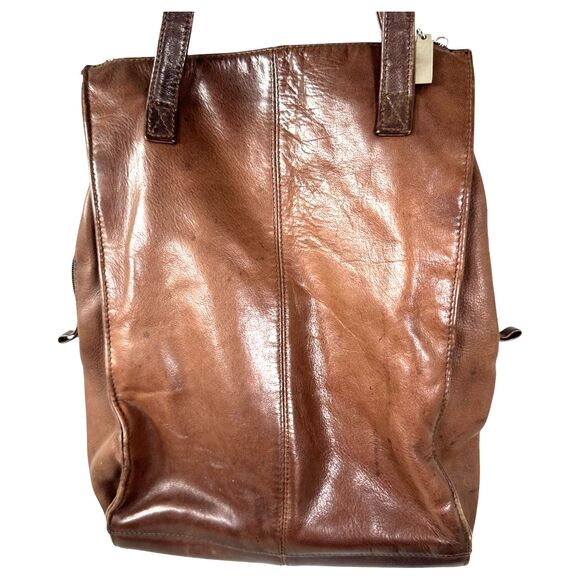 Hobo International Distressed Chocolate Brown Leather Shoulder Bag - Picture 6 of 6